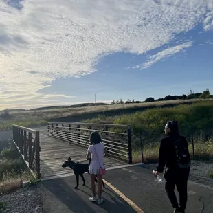 Hike across the bridge.