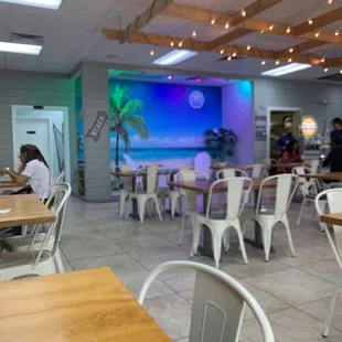 Beach set up inside. Cute.