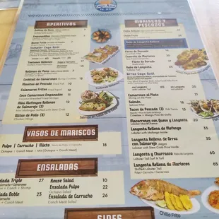 the menu