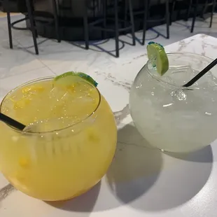 Home made lemonade- one regular and one mango- yummy!