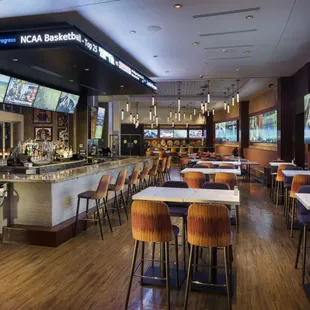 the bar and seating area