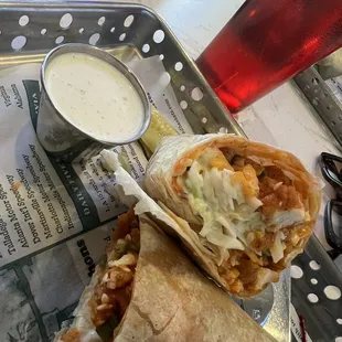 Buffalo Chicken Wrap - subbed coleslaw for the lettuce