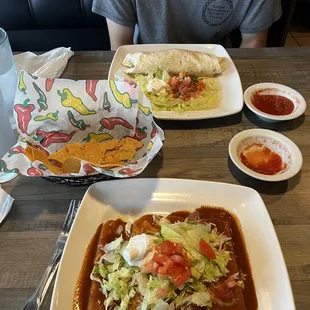 96. Burrito (top) 38. Enchiladas Supreme Specialty (bottom)