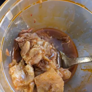 a close up of a bowl of food