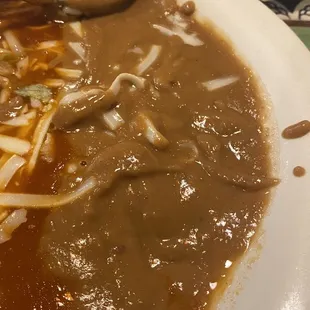 Nasty watered down beans that obviously came from a blender.