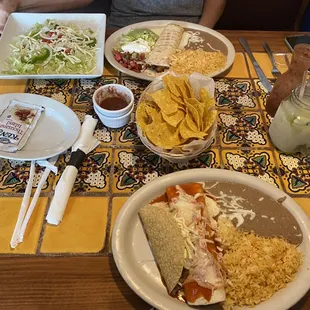 a table full of food