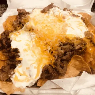 Carne asado nachos