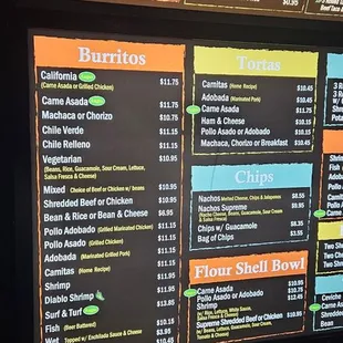 menu