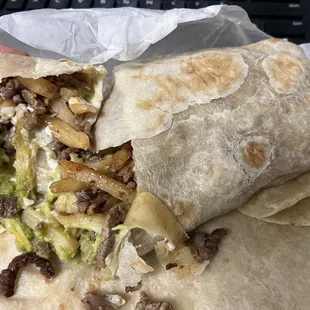California burrito- added guacamole and sour cream