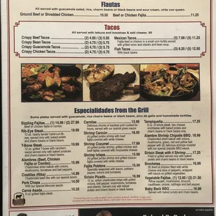Especialidades from the Grill