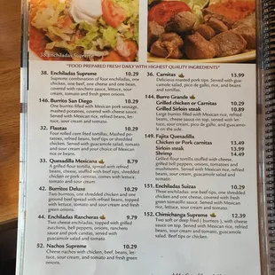 menu