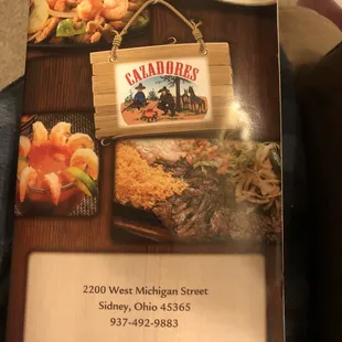 a menu for a restaurant