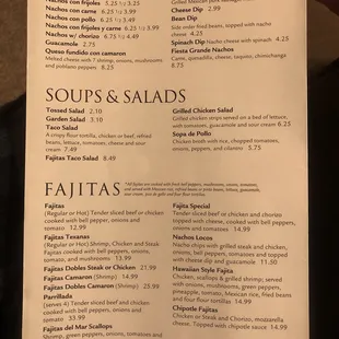 a menu for a mexican restaurant