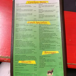 the menu