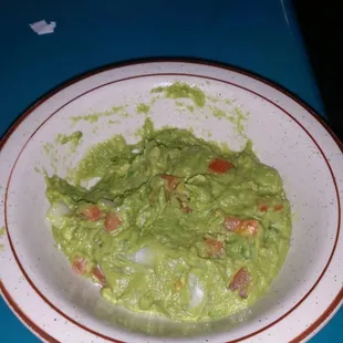 Guacamole appetizer was served quickly and fresh.