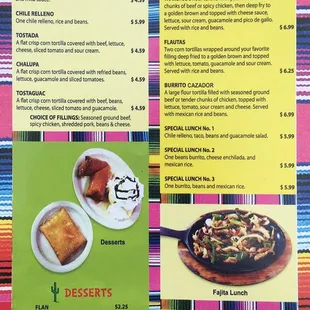 a menu for a mexican restaurant