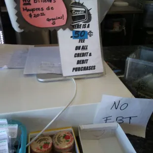 So you know! 50 cents extra charge, when you pay with cardm