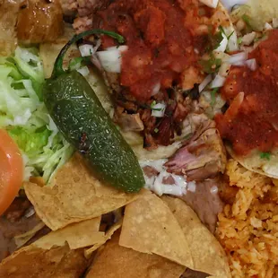 a plate of mexican food
