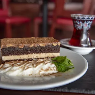 a piece of cake on a plate
