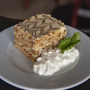 a piece of cake on a plate