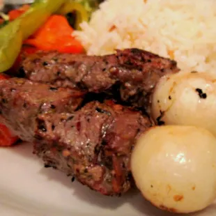 Beef Shish Kebap (Cubed filet mignon marinated and char-grilled)