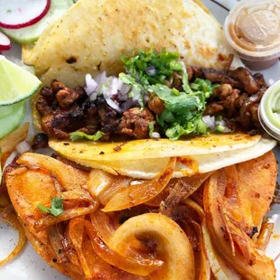 Barbacoa Taco and Pastor Taco