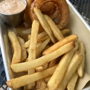 Fries and onion rings