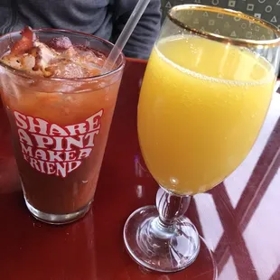 Bloody Mary and Mimosa... best way to start a brunch!