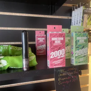 This green HHC vape is amazing! Really strong vape selection and good prices.