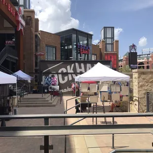 a view of a city square