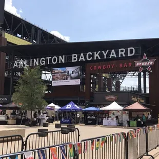 the entrance to the stadium