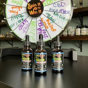 Cbd pet tinctures 
750 mg peanut butter flavor 
300&amp;300 mg peanut butter or bacon flavor