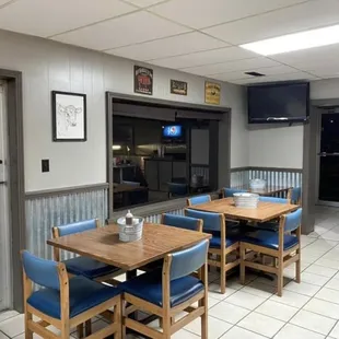 a view of the dining area