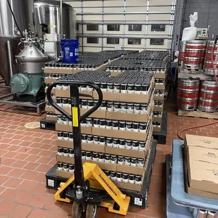 a pallet of beer