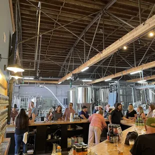 a large group of people at the bar