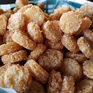 Tater tots ($8). Didn't taste right. Also, they were coin-shaped rather than little pillows.