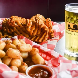 Cheese Curds and Waffle Fries