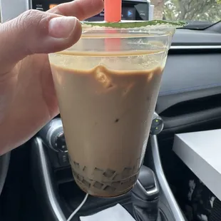 Coffee milk tea with coffee jelly
