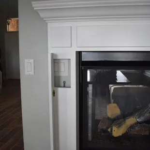 a fireplace in a house
