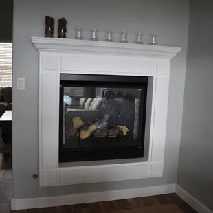 a fireplace in a living room