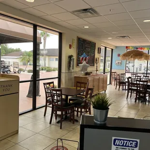 the inside of a restaurant