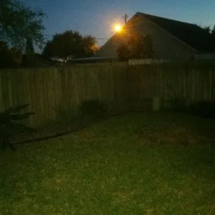 a backyard at night