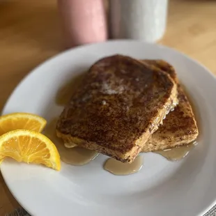 a plate of french toast