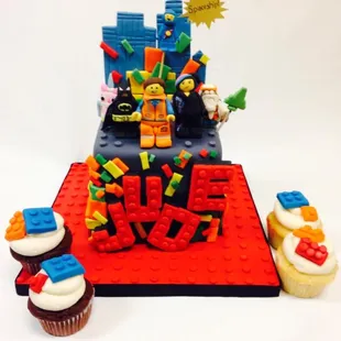 a lego birthday cake