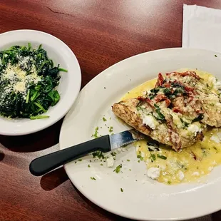 Sauteed Spinach with the always delicious Chicken Matteo