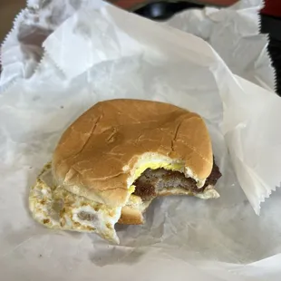 Sausage and egg.  Ok