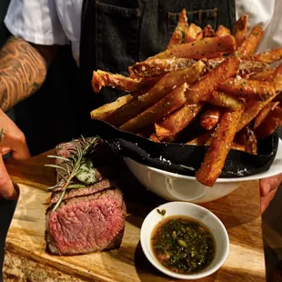 Block Cut New York with Truffle Parmesan Fries &amp; Chimichurri