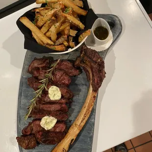 Tomahawk Ribeye with Truffle Parmesan Fries