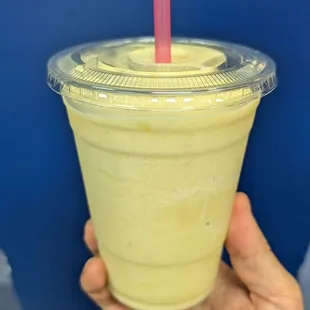 Hawaiian Vacation: Mango, pineapple, banana, yogurt and apple juice