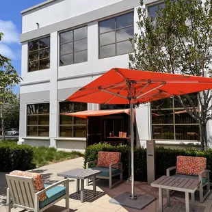 As you walk up to the ordering table, on the side of the Skyworks building